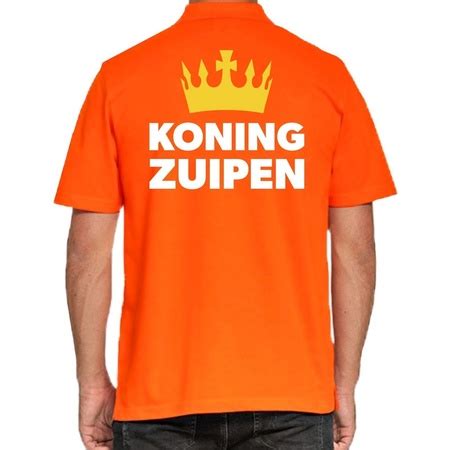 Koningsdag Polo T Shirt Oranje Koning Zuipen Voor Heren Bestellen