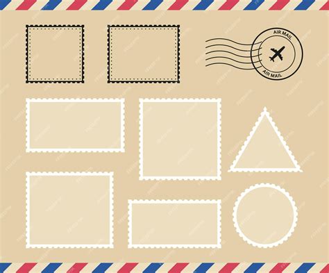 Premium Vector | Set blank postage stampToothed border mailing postal