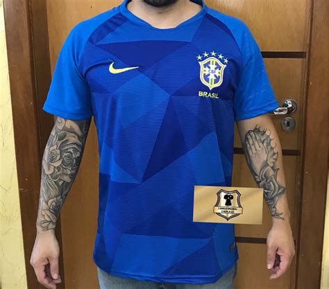 Camisa Sele O Brasil Azul Lisa Tima Qualidade Camisa Original