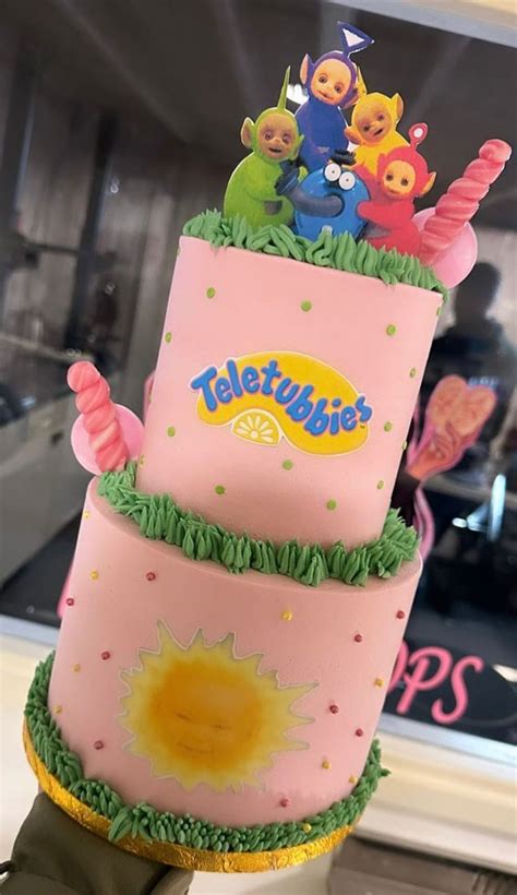 30 Cute Teletubbies Cake Ideas Pink Two Tier Cake