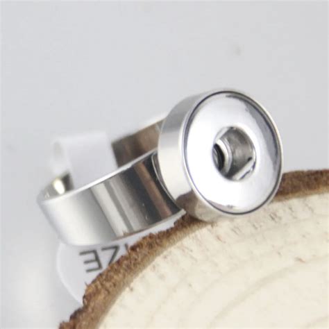 2pcs New fashion Simple stainless steel diy snap rings fit 12MM small ...