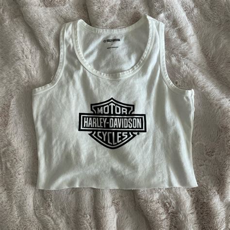 Cropped Harley Davidson Tank Only Worn A Couple Depop