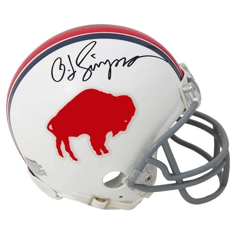 O J Simpson Signed Bills Throwback Mini Helmet Schwartz Pristine