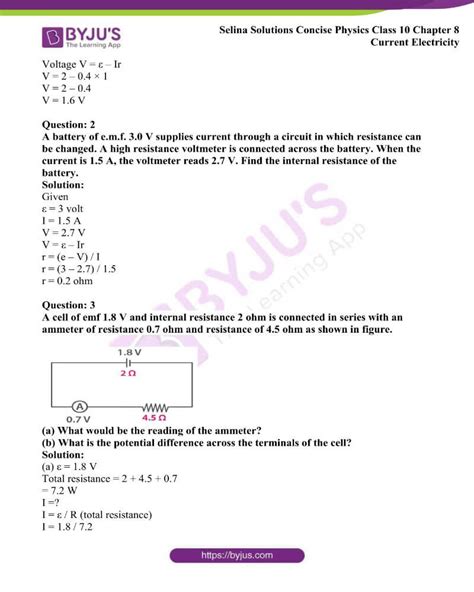 Selina Solutions Concise Physics Class 10 Chapter 8 Current Electricity