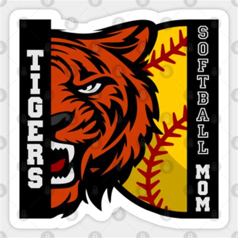 Tigers Softball Mom Mascot Logo Tigers Softball Mom Sticker Teepublic