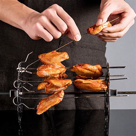 ALEOHALTER Skewer Rack Set Stainless Steel Skewers Needle Cage Kebab