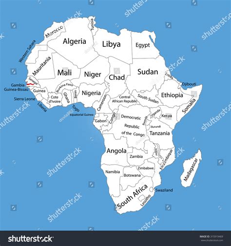 Gambia Vector Map Silhouette Isolated On Vector De Stock Libre De