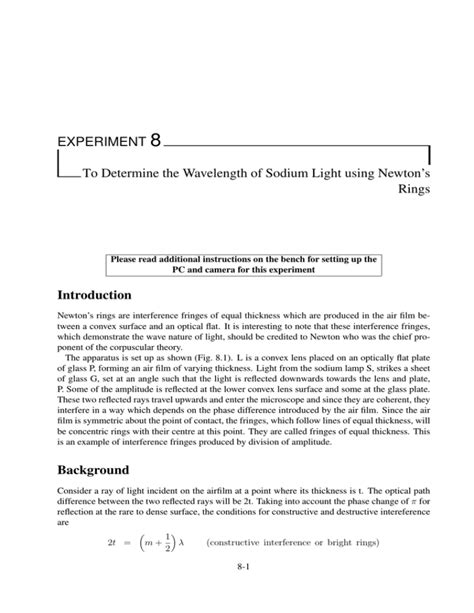 To Determine The Wavelength Of Sodium Light Using