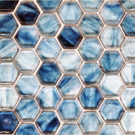 Where To Buy Fusion Glass Sky Blue 09F Hex Glass Tile By Bella Casa