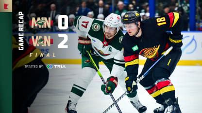 Game Recap: Canucks 2, Wild 0 | Minnesota Wild