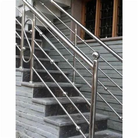 Silver Stainless Steel Staircase Railing At Rs Running Feet In