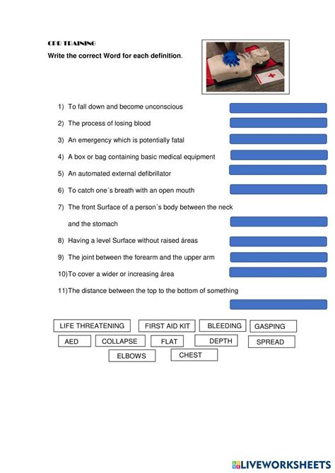 Cpr Training Vocabulary Live Worksheets