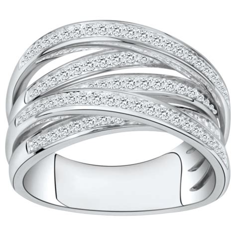 Bague Femme Carador Argent Avec Multiples Anneaux Et Oxydes De Zirconium