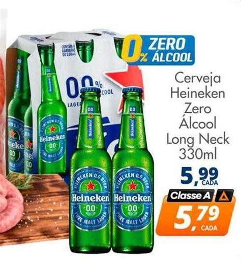 Cerveja heineken zero álcool long neck oferta na Delta Supermercados