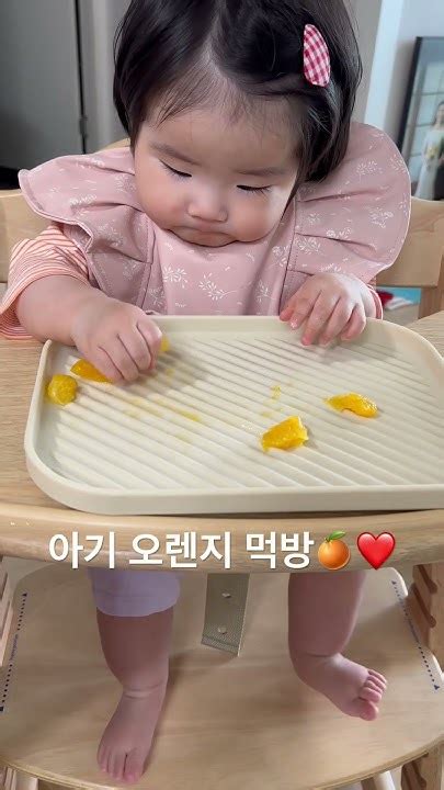 11개월 아기 오렌지 먹방🍊 ️ 마지막 쩝 소리에 짱터진 엄마🤣 자기주도간식 아기먹방자기주도이유식자기주도간식11개월아기