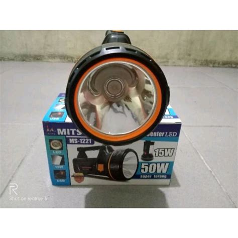 Jual Senter LED Super Terang Mitsuyama 50 Watt MS 1221 Plus Lampu