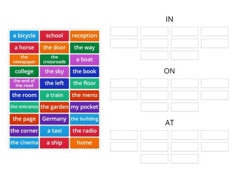 Prepositions Group Sort