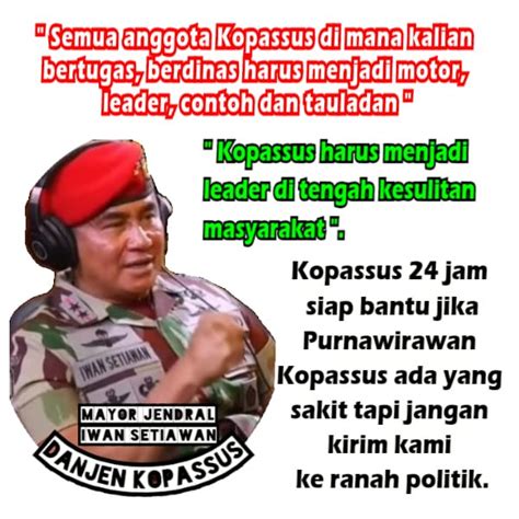 Kopassus Jangan Ke Ranah Politik