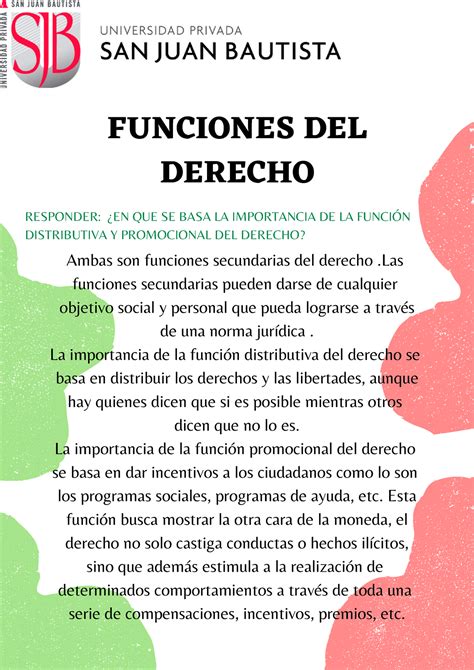 Introduccion AL Derecho Grupal FUNCIONES DEL DERECHO RESPONDER EN