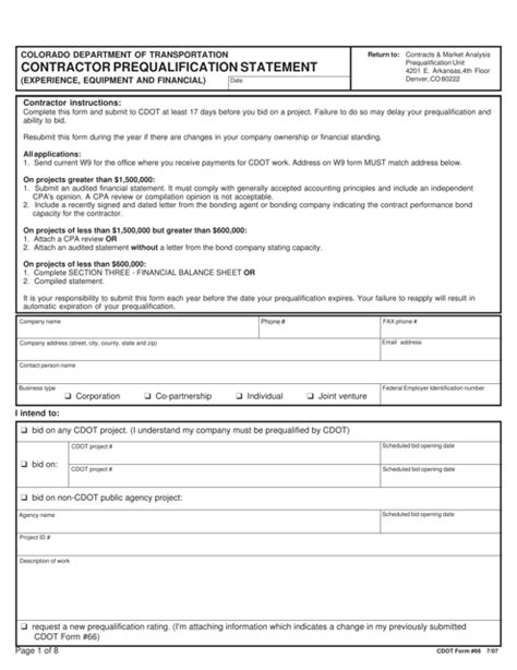 Cdot Form 66 Fill Out Sign Online And Download Printable Pdf