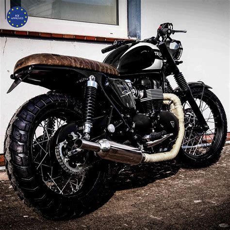 Shark Bahia Exhaust Into Triumph Bonneville Thruxton Scrambler