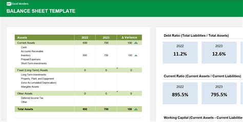 Balance Sheet Excel Template | Excel Wonders, Amazing Excel Templates