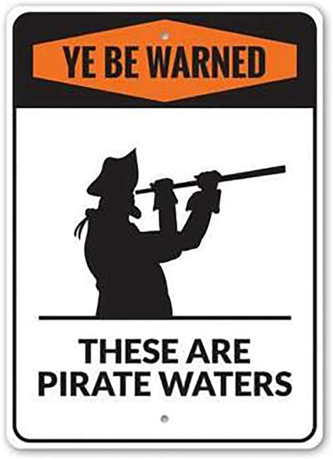 Pirate Theme Pin Signs Decor 12x8 Metal Sign Pirates