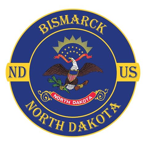 Premium Vector Bismarck North Dakota Flag Usa Travel Souvenir Seal