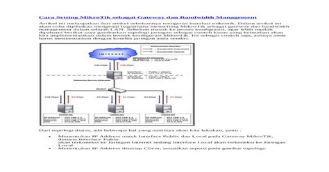 Cara Setting Mikrotik Sebagai Gateway Dan Bandwidth Management Pdf