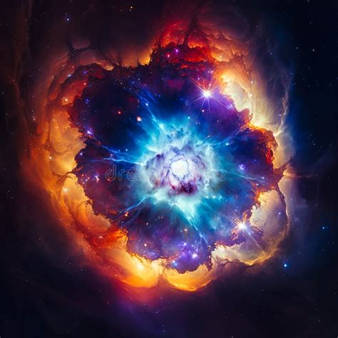 The Birth Of A Star In Space During A Nebula Explosion Generative Ai