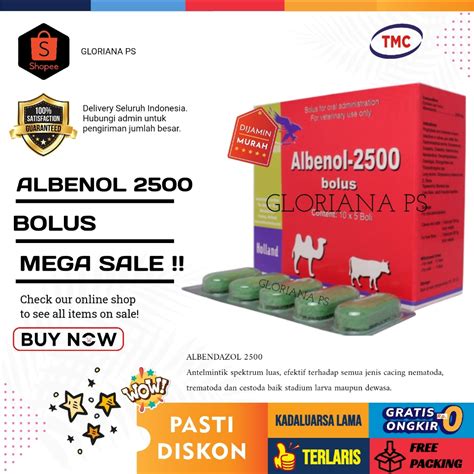 Jual Albenol Kotak Bolus Obat Cacing Sapi Kambing Domba