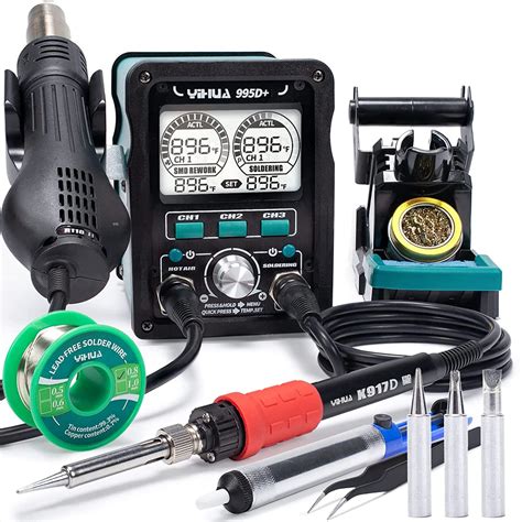 Snapklik YIHUA 995D EVO Soldering Hot Air Station Kit 2 IN 1 110W Soldering Iron