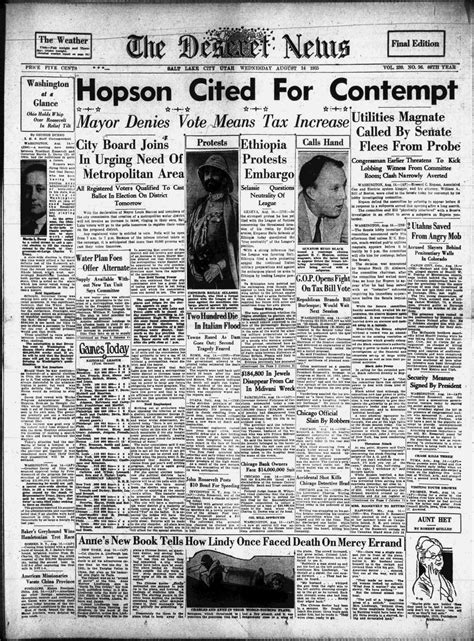 Deseret News Archives: Salt Lake City Historical Reports 35