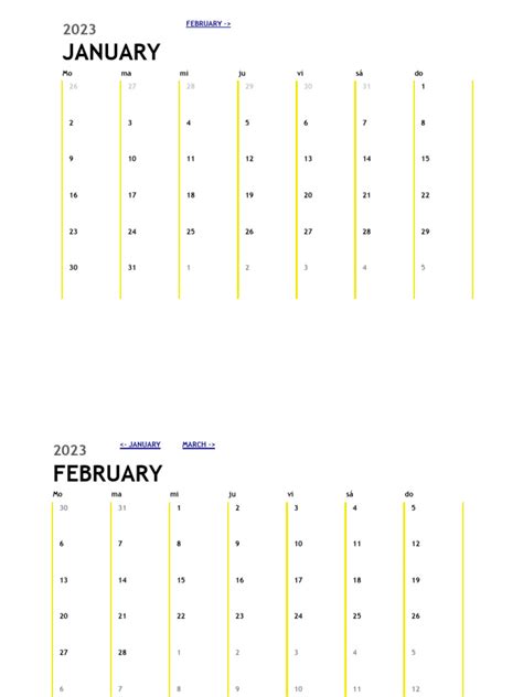 12 Month Calendar | PDF