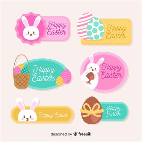 Free Vector Easter Label Collection