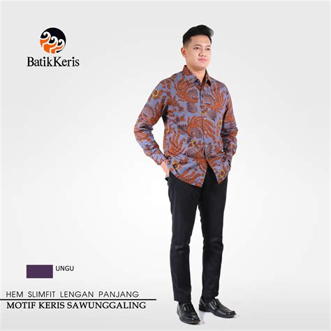 Kemeja Slimfit Batik Lengan Panjang Motif Keris Sawunggaling Batik