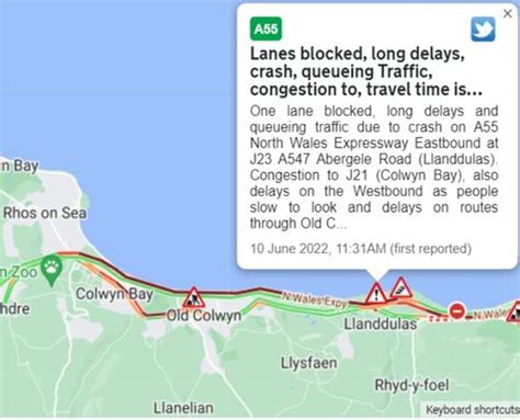 Recap A Crash Blocks Lane In Conwy And Causes Major Delays North