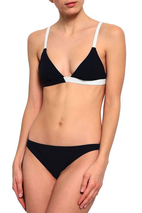 Alix Nyc Two Tone Triangle Bikini Top The Outnet