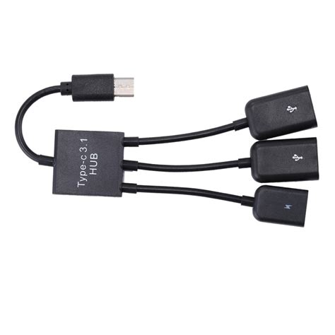 Portable Usb C Type C Male To Dual Usb Ports Female Micro Usb Female Mini Cable Hub Splitter