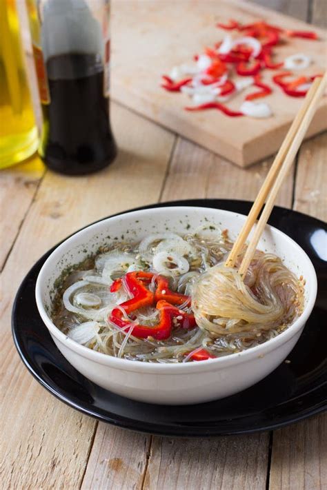 Cooked Cellophane Noodles In A Bowl Stock Image Image Of Food