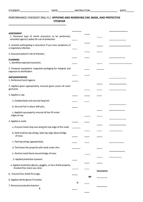 Applying AND Removing CAP, MASK, AND Protective - STUDENT: DATE ...