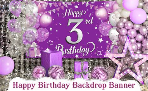 Amazon Katchon Purple Happy Rd Birthday Banner Xtralarge