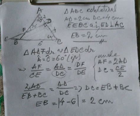 5 În figura alăturată este reprezentat triunghiul echilateral ABC