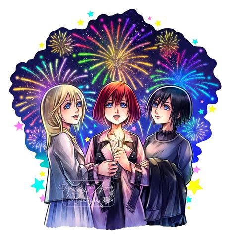 Kairi Namine Xion Under The Fireworks For 2022 By Holleysart On Deviantart