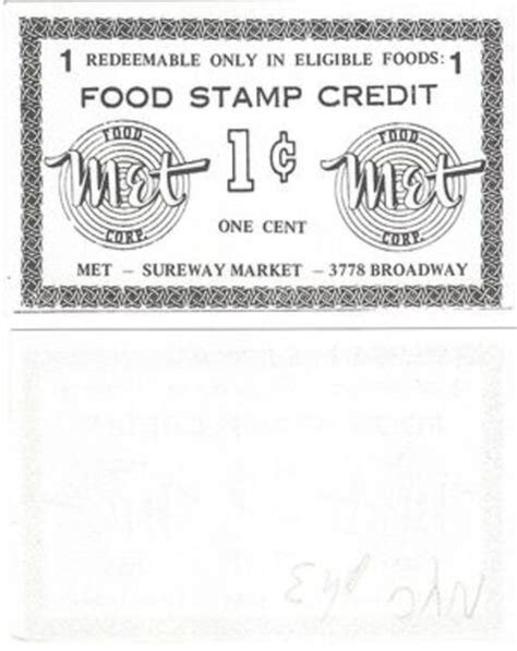 Cent Food Stamp Scrip Sureway Market United States Numista