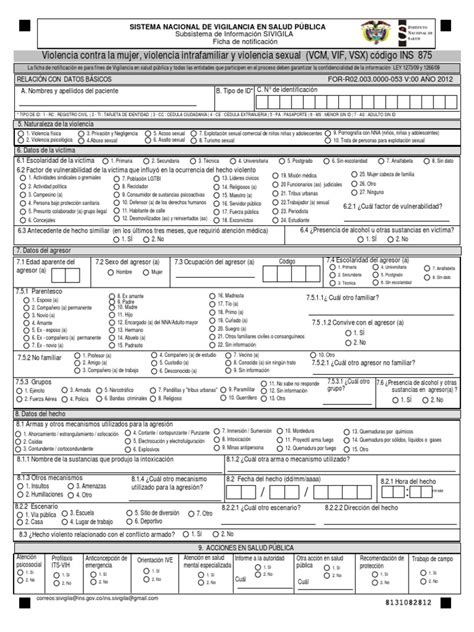 Ficha Epidemiológica Descargar Gratis Pdf La Violencia Contra Las