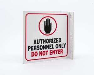 Zing Green Safety Eco Safety Projecting Sign Authorized Personnel Only