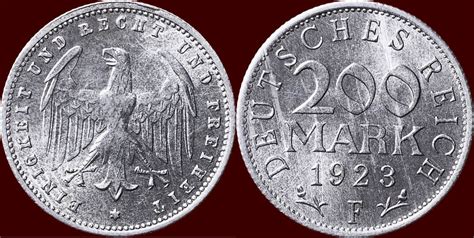 GERMANY WEIMAR REPUBLIK 1919 1933 200 Mark 1923 F Stuttgart Unc