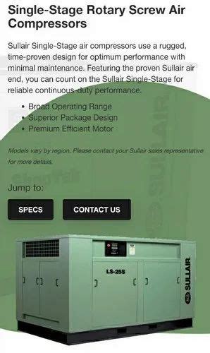 Single Stage Rotary Screw Air Compressor At Rs 1600000 Screw Air