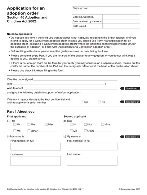 A58 Adoption Form Complete With Ease Airslate Signnow